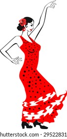 flamenco dancer in red dress