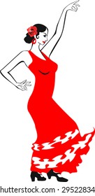 flamenco dancer in red dress