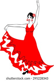 flamenco dancer in red dress