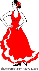 flamenco dancer in red dress