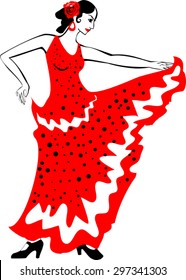 flamenco dancer in red dress