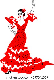 flamenco dancer in red dress