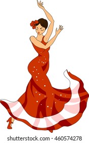 flamenco dancer in red dress
