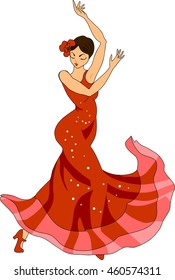 flamenco dancer in red dress
