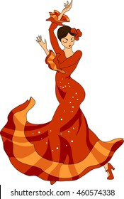 flamenco dancer in red dress
