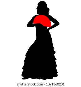 flamenco dancer with a red fan