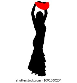 flamenco dancer with a red fan