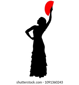 flamenco dancer with a red fan