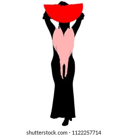flamenco dancer with a red fan