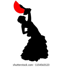 flamenco dancer with a red fan