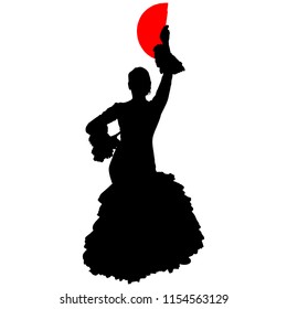 flamenco dancer with a red fan