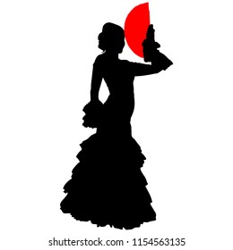 flamenco dancer with a red fan