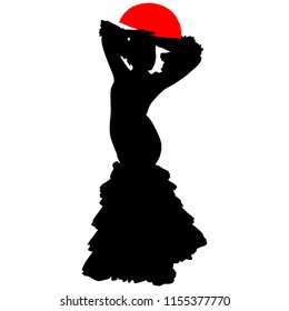 flamenco dancer with a red fan