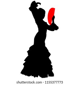 flamenco dancer with a red fan