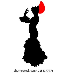 flamenco dancer with a red fan