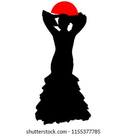 flamenco dancer with a red fan