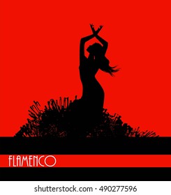 Flamenco dancer silhouette