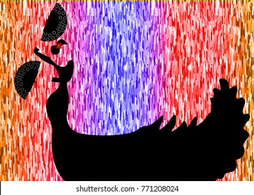 Flamenco dancer, silhouette beautiful Spanish woman in long dress with fan, vector isolated or colorful background