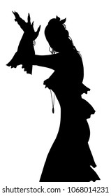 Flamenco dancer silhouette isolated on white