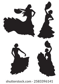 Flamenco Dancer Silhouette vector illustration