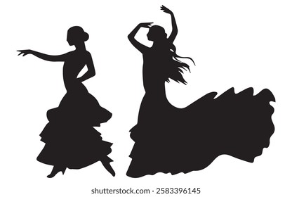 Flamenco Dancer Silhouette vector illustration