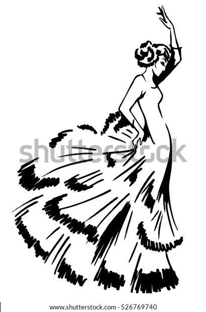 Dessin De Danseuse De Flamenco Carmen Image Vectorielle De Stock Libre De Droits