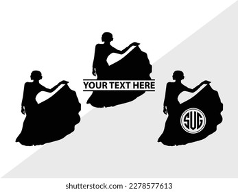 Flamenco Dancer SVG Monogram Vector Illustration Silhouette