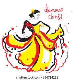 flamenco dancer. Vector card