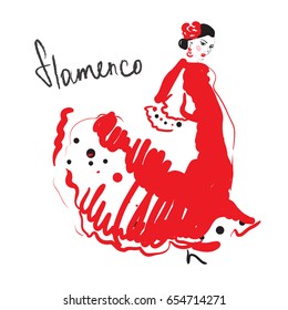 flamenco dancer. Vector card