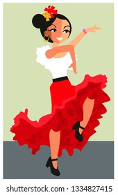 Flamenco dancer vector illustration