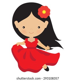 Flamenco dancer vector illustration