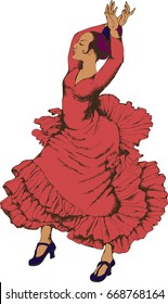 Flamenco dancer. Vector illustration