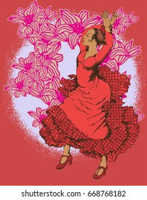 Flamenco dancer. Vector illustration