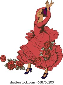 Flamenco Dancer Vector Illustration Stock Vector (Royalty Free ...