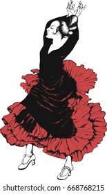 Flamenco dancer. Vector illustration