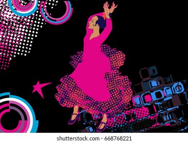 Flamenco dancer. Vector illustration