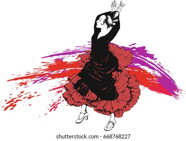 Flamenco dancer. Vector illustration