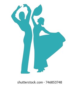 Flamenco Dancers Silhouettes Icon