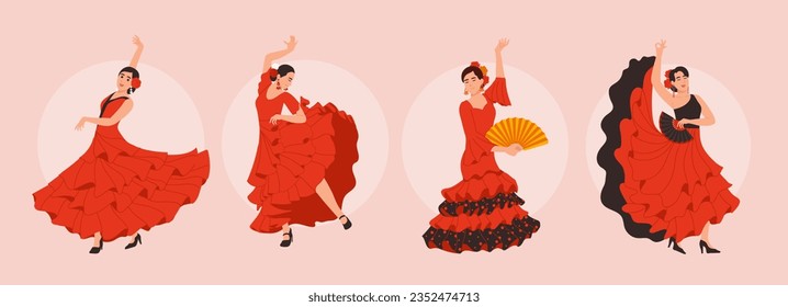 Bailarines flamencos tradicionales de España