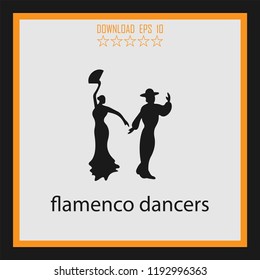 flamenco dancers  vector icon
