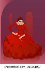 Flamenco dancing girl