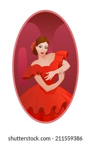 Flamenco dancing girl