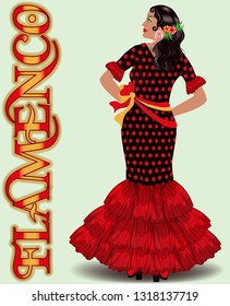 Flamenco. Dancing spanish woman, flamenco party. vector illustration