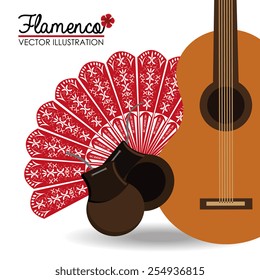 Flamenco design over white background, vector illustration.