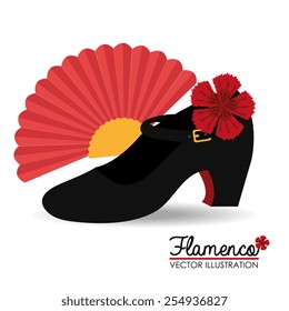 Flamenco design over white background, vector illustration.