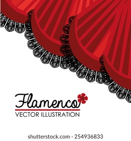 Flamenco design over white background, vector illustration.
