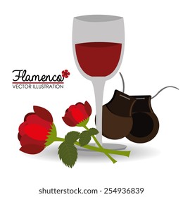 Flamenco design over white background, vector illustration.