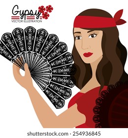 Flamenco design over white background, vector illustration.