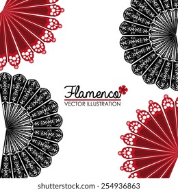 Flamenco design over white background, vector illustration.