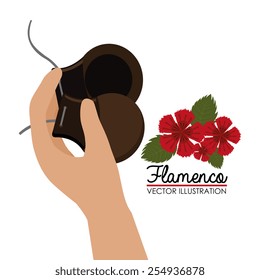 Flamenco design over white background, vector illustration.